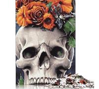 500 Pieces Jigsaw Puzzles Gothic Skeleton Jigsaw Puzzles for Adults Woodenboard Puzzles Educational Game for Adult 500pcs (52x38cm)