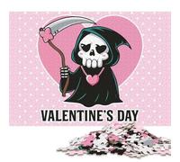 500 Pieces Jigsaw Puzzles Grim Reaper Valentines Day Creative Square Jigsaw Puzzles for Adults And Wooden Puzzles Challenging Game 500pcs (52x38cm)
