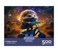 500 Pieces Jigsaw Puzzles Hedgehog Riding Creative Square Jigsaw Puzzles for Adults And Wooden Puzzles Challenging Game 500pcs (52x38cm)
