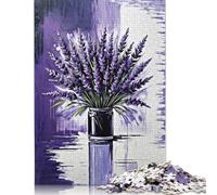 500 Pieces Jigsaw Puzzles Lavender Bouquet in Jar Painting Creative Square Jigsaw Puzzles for Adults And Wooden Puzzles Challenging Game 500pcs (52x38cm)