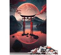 500 Pieces Jigsaw Puzzles Majestic Lake Torii Gate Puzzle for Adults Wooden Puzzles Interesting Stress Reduction Jigsaw Puzzles for Family & Friends Gifts 500pcs (52x38cm)