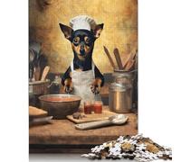 500 Pieces Jigsaw Puzzles Miniature Pinscher Chef Creative Square Jigsaw Puzzles for Adults And Wooden Puzzles Challenging Game 500pcs (52x38cm)