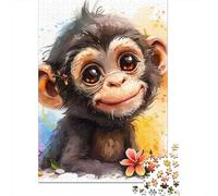 500 Pieces Jigsaw Puzzles Monkey Jigsaw Puzzles for Adults Woodenboard Puzzles Educational Game for Adult 500pcs (52x38cm)