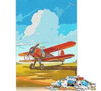 500 Pieces Jigsaw Puzzles Old School Plane Vintage Creative Square Jigsaw Puzzles for Adults And Wooden Puzzles Challenging Game 500pcs (52x38cm)