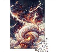 500 Pieces Jigsaw Puzzles Red Fire Storm Creative Square Jigsaw Puzzles for Adults And Wooden Puzzles Challenging Game 500pcs (52x38cm)