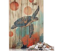 500 Pieces Jigsaw Puzzles Sea Turtle Creative Square Jigsaw Puzzles for Adults And Wooden Puzzles Challenging Game 500pcs (52x38cm)