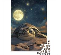 500 Pieces Jigsaw Puzzles Sea Turtle Jigsaw Puzzles for Adults Woodboard Puzzles Educational Game Challenge Toy 500pcs (52x38cm)