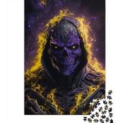 500 Pieces Jigsaw Puzzles Skeleton On Fire2 Jigsaw Puzzles for Adults Woodboard Puzzles Educational Game Challenge Toy 500pcs (52x38cm)