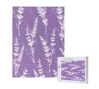 500 Pieces Jigsaw Puzzles Wooden Jigsaw Toy Family Game for Adults Teens,Beautiful Purple Lavender Flowers