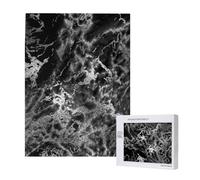 500 Pieces Jigsaw Puzzles Wooden Jigsaw Toy Family Game for Adults Teens,Black Silver Graphite Gray Marble