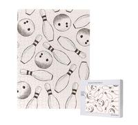 500 Pieces Jigsaw Puzzles Wooden Jigsaw Toy Family Game for Adults Teens,Bowling Pins And Balls