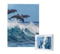 500 Pieces Jigsaw Puzzles Wooden Jigsaw Toy Family Game for Adults Teens,Common Bottlenose Dolphin
