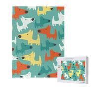 500 Pieces Jigsaw Puzzles Wooden Jigsaw Toy Family Game for Adults Teens,Cute Funny Cartoon Dog Puppy