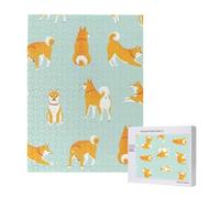 500 Pieces Jigsaw Puzzles Wooden Jigsaw Toy Family Game for Adults Teens,Cute Shiba Inu Puppy