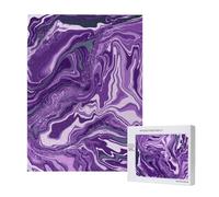 500 Pieces Jigsaw Puzzles Wooden Jigsaw Toy Family Game for Adults Teens,Dark Purple Marble Background
