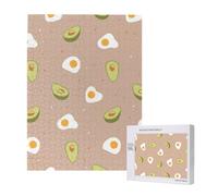 500 Pieces Jigsaw Puzzles Wooden Jigsaw Toy Family Game for Adults Teens,Egg And Avocado