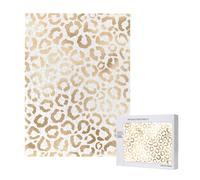 500 Pieces Jigsaw Puzzles Wooden Jigsaw Toy Family Game for Adults Teens,Elegant Gold White Leopard Cheetah