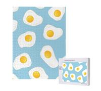 500 Pieces Jigsaw Puzzles Wooden Jigsaw Toy Family Game for Adults Teens,Fried Eggs Seamless Pattern