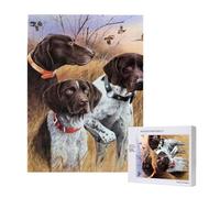 500 Pieces Jigsaw Puzzles Wooden Jigsaw Toy Family Game for Adults Teens,German Short-Haired Pointer Dog Fall