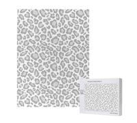 500 Pieces Jigsaw Puzzles Wooden Jigsaw Toy Family Game for Adults Teens,Grey White Leopard Print