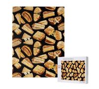 500 Pieces Jigsaw Puzzles Wooden Jigsaw Toy Family Game for Adults Teens,Grilled Cheese Sandwiches