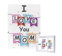500 Pieces Jigsaw Puzzles Wooden Jigsaw Toy Family Game for Adults Teens,I Love You Mom