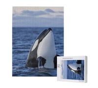 500 Pieces Jigsaw Puzzles Wooden Jigsaw Toy Family Game for Adults Teens,Killer Whales Orca