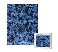 500 Pieces Jigsaw Puzzles Wooden Jigsaw Toy Family Game for Adults Teens,Killer Whales Orcas Sea