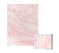 500 Pieces Jigsaw Puzzles Wooden Jigsaw Toy Family Game for Adults Teens,Marble Pattern White And Pink Marble