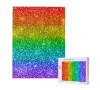 500 Pieces Jigsaw Puzzles Wooden Jigsaw Toy Family Game for Adults Teens,Multicolor Rainbow Glitter