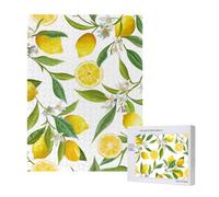 500 Pieces Jigsaw Puzzles Wooden Jigsaw Toy Family Game for Adults Teens,Patterned Exotic Lemon Tree Branches Yummy Delicious