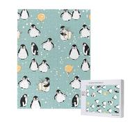 500 Pieces Jigsaw Puzzles Wooden Jigsaw Toy Family Game for Adults Teens,Penguin Balloon Snowflake