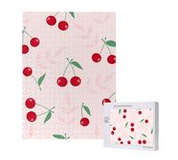500 Pieces Jigsaw Puzzles Wooden Jigsaw Toy Family Game for Adults Teens,Pink Red Cherry Leaf