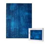 500 Pieces Jigsaw Puzzles Wooden Jigsaw Toy Family Game for Adults Teens,Programmer Binary Code Blue
