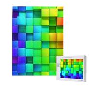500 Pieces Jigsaw Puzzles Wooden Jigsaw Toy Family Game for Adults Teens,Rainbow Color Plaid
