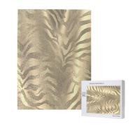 500 Pieces Jigsaw Puzzles Wooden Jigsaw Toy Family Game for Adults Teens,Safari African Gold Glam Zebra Animal Skin Sepia
