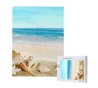 500 Pieces Jigsaw Puzzles Wooden Jigsaw Toy Family Game for Adults Teens,Seashells Sand