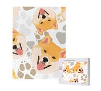 500 Pieces Jigsaw Puzzles Wooden Jigsaw Toy Family Game for Adults Teens,Shiba Inu
