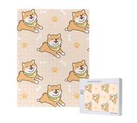 500 Pieces Jigsaw Puzzles Wooden Jigsaw Toy Family Game for Adults Teens,Shiba Inu Dog Pattern