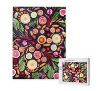 500 Pieces Jigsaw Puzzles Wooden Jigsaw Toy Family Game for Adults Teens,Vegan Live Fruits Vegetables Print