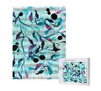 500 Pieces Jigsaw Puzzles Wooden Jigsaw Toy Family Game for Adults Teens,Watercolour Music Branches Leaves