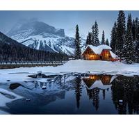 500 Pieces Jigsaws Puzzles for Adults Gifts - House mountains snow 52x38cm