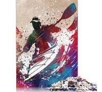 500 Pieces Kayaking Watercolor Art Jigsaw Puzzles for Adults Puzzles for Teenagers Gifts Fun Puzzles Games 500pcs (52x38cm)