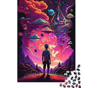 500 Pieces Kid In Surreal World Square Jigsaw Puzzles for Adults And Wooden Puzzles Children Puzzles 500pcs (52x38cm)