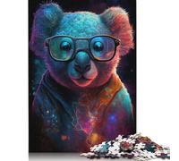500 Pieces Koala with Glasses Puzzle Jigsaw Adults Jigsaw Difficulty Jigsaw Educational Game Toy Family Decoration 500pcs (52x38cm)