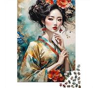 500 Pieces Korean Girl Jigsaw Square Puzzle for Adults Wooden Puzzles Unique Challenge Games 500pcs (52x38cm)