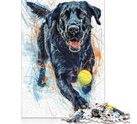 500 Pieces Labrador Retriever Ball for Adults Difficult Jigsaw Puzzles Puzzle Jigsaws for Adults Family Activity Jigsaw Puzzles 500pcs (52x38cm)
