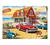 500 Pieces Landscape Puzzles for Adults, Coffee Shop Puzzle for Adults Children, OceanPuzzle 500 Pieces, Gift for Birthday, Home Decor, Fun for Family Entertainment(20.5 * 15 in)