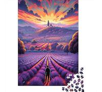 500 Pieces Lavender Fields in Provence, France25 Puzzle, Puzzle Jigsaw Puzzles Challenge Jigsaw Puzzle Impossible Puzzle Game for Adults 18+ 500pcs (52x38cm)