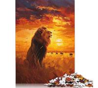 500 Pieces Lion at Sunset Jigsaw Puzzle Puzzle Jigsaws for Adults for Adults 500pcs (52x38cm)